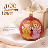Polish Hand Blown Glass Christmas Ornaments Ball, Praying Angel Red 3 in - image 7