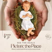 Baby Jesus Figurines Manger Nativity Scene Set Indoor Wooden Crib 5 in - image 2