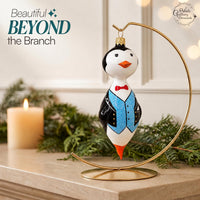 Penguin Glass Christmas Ornaments Balls Hand Blown Black Tie 5.25 in - image 7