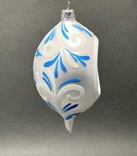 Christmas Ornament, Blown Glass 5-inch Long (Set of 4, White and Blue) - image 4