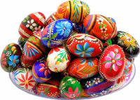 Polish Easter Hand Painted Wooden Eggs (Pisanki) Decorative Eggs for Easter Set of 6 Mediu