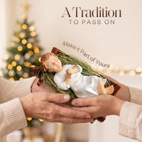 Baby Jesus Figurines Manger Nativity Scene Set Indoor Wooden Crib 5 in - image 6