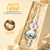 Finial Glass Christmas Vintage Tree Topper, Silver Wave 15 in - image 7