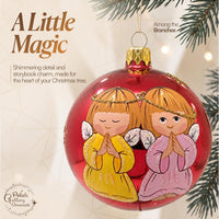 Polish Hand Blown Glass Christmas Ornaments Ball, Praying Angel Red 3 in - image 5