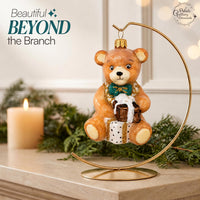 Teddy Glass Christmas Ornaments Balls Hand Blown Bear with Gift 3.5 in - image 7