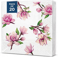 Floral Napkins Paper Disposable Decorative Decoupage Magnolia Springs 13 in