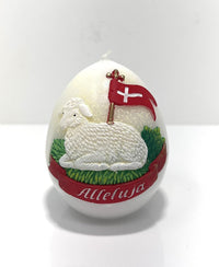 AM Décor Easter Alleluja Candle, Premium Handcrafted Holiday Decoration (White Small)