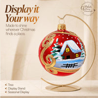Set of 6 Red Gloss Decorative Glass Balls for Bowls Christmas Ornament 3 in - image 5
