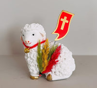 AM Decor Polish Traditional Small Easter Lamb Figurine with Flag and Palm (Baranek Wielkan - image 3