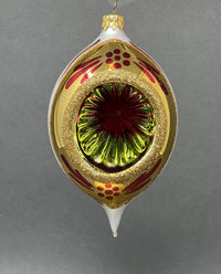 Christmas Ornament, Blown Glass 5-inch Long (Set of 4, Gold) - image 3