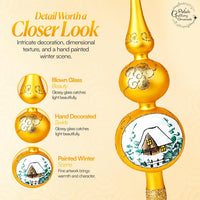 Finial Glass Christmas Vintage Tree Topper, Gold Wave 15 in - image 4