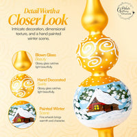 Finial Glass Christmas Vintage Tree Topper, Gold Swirl 15 in - image 6