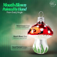 Christmas Glass Ornament Lucky Mushroom for Gift, Little Ornaments Mini Redcap Toadstool f - image 5