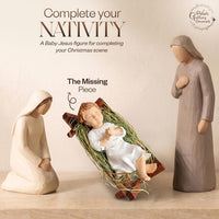 Baby Jesus Figurines Manger Nativity Scene Set Indoor Wooden Crib 5 in - image 5