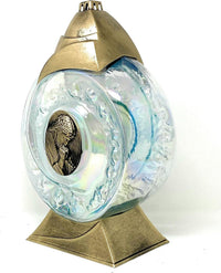 Rainbow Glass Cemetery Memorial Candle with 3D Portrait of Praying Jesus | Grave Light Rem - image 4