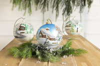 Hand Blown Glass Ball Christmas Ornament, 6 in, Blast White - image 2