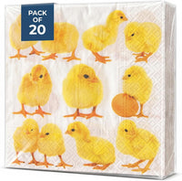 Easter Napkins Paper Disposable Decorative Decoupage Yellow Chicks 13 in