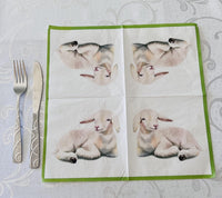 Easter Napkins Paper Disposable Decorative Decoupage Lamb in Corner 13 in - image 7