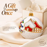 Set of 6 Opal White Glass Balls Decorative Christmas Ornament 3 in - image 7