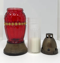 AM Décor Cemetery Memorial Candle | Gravesite Remembrance Decoration| Glass Lantern Europe - image 3