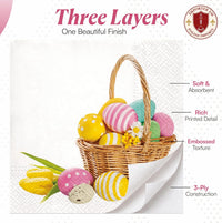 Easter Napkins Paper Disposable Decorative Decoupage Eggs Basket 13 in - image 4