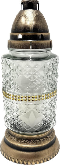Cemetery Memorial Candle | Gravesite Remembrance Decoration/Glass Lantern European Style C - image 3