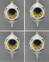 Christmas Ornament, Blown Glass 5-inch Long (Set of 4, White)