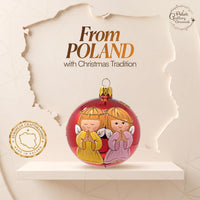 Polish Hand Blown Glass Christmas Ornaments Ball, Praying Angel Red 3 in - image 6