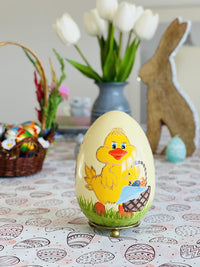 Colorful Hand Painted Easter Egg Cartoon Chickens Decor for Home and Table, Centerpiece (C - image 2