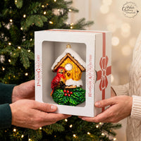 Cardinal Glass Christmas Ornaments Balls Hand Blown Birdhouse 5.75 in - image 7