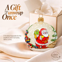 Polish Hand Blown Glass Christmas Ornaments Ball, Santa Claus Gold 3 in - image 5