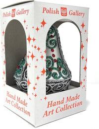 Hand Blown Glass Christmas Bells Ornaments, Silver Embellished 4 in - image 5