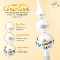 Finial Glass Christmas Vintage Tree Topper, Silver Snowflake 12 in - image 4