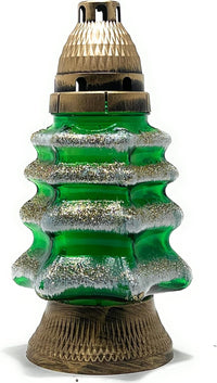 Christmas Tree Cemetery Memorial Candle | Gravesite Remembrance Decor | Glass Lantern Euro
