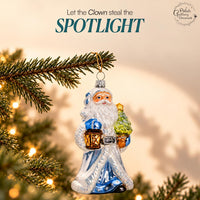 Santa Glass Christmas Ornaments Balls Hand Blown White with Lantern 6.5 in - image 5