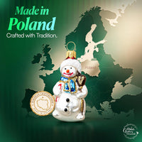 Mini Glass Christmas Ornaments Ball Hand Blown, Snowman 2 in - image 5