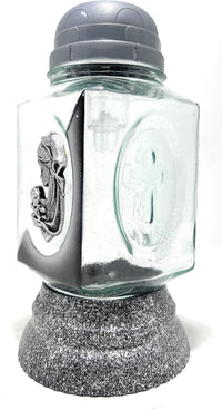 Rainbow Glass Cemetery Memorial Candle with 3D Portrait of Jesus and Mary | Grave Light Re - image 4