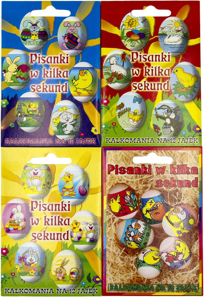 48 Easter Egg Wrappers Heat Shrink Sleeves Wraps Decoration (Funny) Use Blow Dryer or Boil