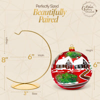 Hand Blown Glass Ball Christmas Ornament, 6 in, Countryside Matte Red - image 2