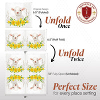Easter Napkins Paper Disposable Decorative Decoupage Lamb With Wreath 13 in - image 2