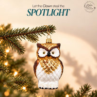 Owl Glass Christmas Ornaments Balls Hand Blown Woodland 5.5 in - image 5