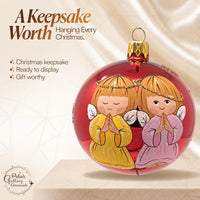 Polish Hand Blown Glass Christmas Ornaments Ball, Praying Angel Red 3 in - image 8