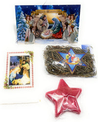 Oplatki 4 White Large Polish Christmas Wafers with Hay and Candle, Gift Set Traditional Ho - image 3