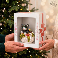 Cat Glass Christmas Ornaments Balls Hand Blown in a Basket 4 in - image 7
