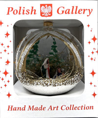 Christmas Ornament, Nativity Scene, Glass Ball 6-inch (Cathedral Window Gold, 150mm) - image 7