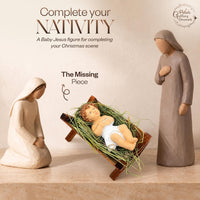 Baby Jesus Figurines Manger Nativity Scene Set Indoor Wooden Crib 3.5 in - image 5