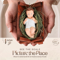 Baby Jesus Figurines Manger Nativity Scene Set Indoor, Natural Hay 4 in - image 2