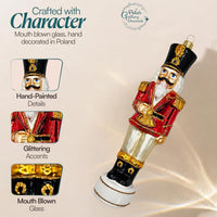 Nutcracker Glass Christmas Ornaments Balls Hand Blown Red 7.25 in - image 4