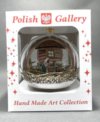Christmas Ornament, Nativity Scene, Glass Ball 6-inch (Cottage Gold/Brown, 150mm) - image 6