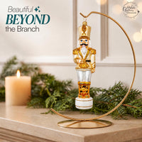 Nutcracker Glass Christmas Ornaments Balls Hand Blown Gold 7.25 in - image 7